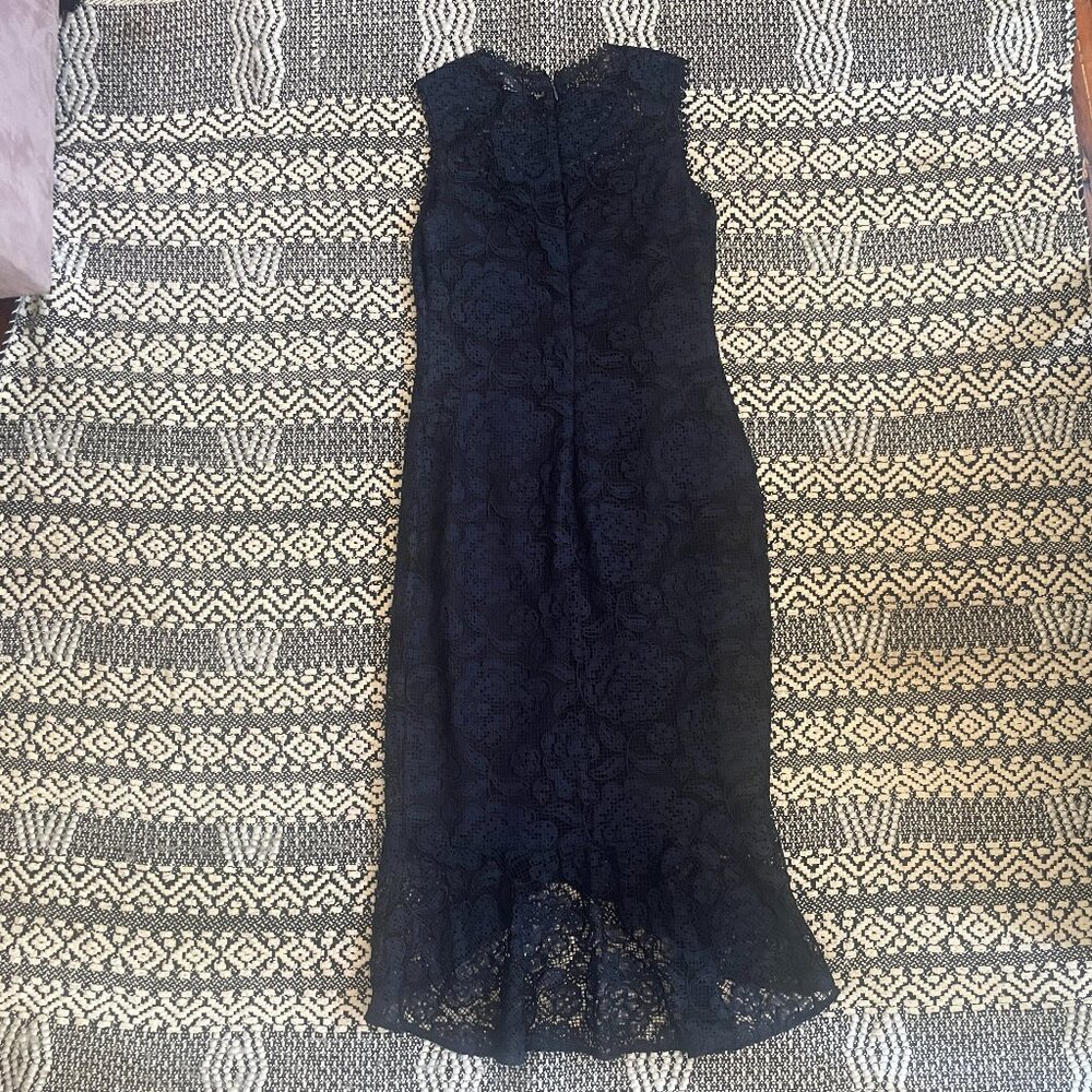 Shoshanna Blue & Black Lace Sheath Dress - Size 4 - Picture 13 of 13